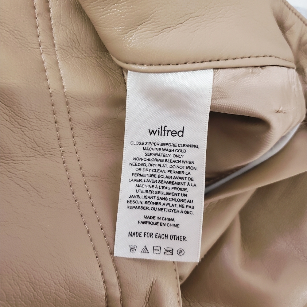 ARITZIA Wilfred New "Melina" Straight Fit Tan Vegan Leather Pants - Picture 12 of 16
